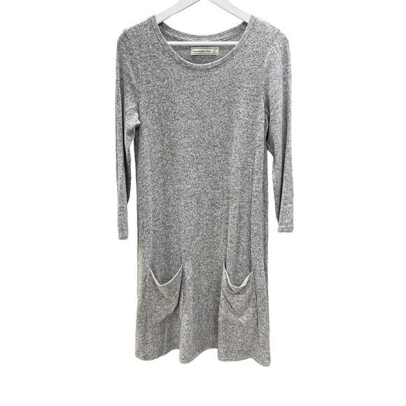 Abercrombie & Fitch Women's Long Sleeve Sweater Dress MT Gray With Pockets - 500 - Picture 1 of 5